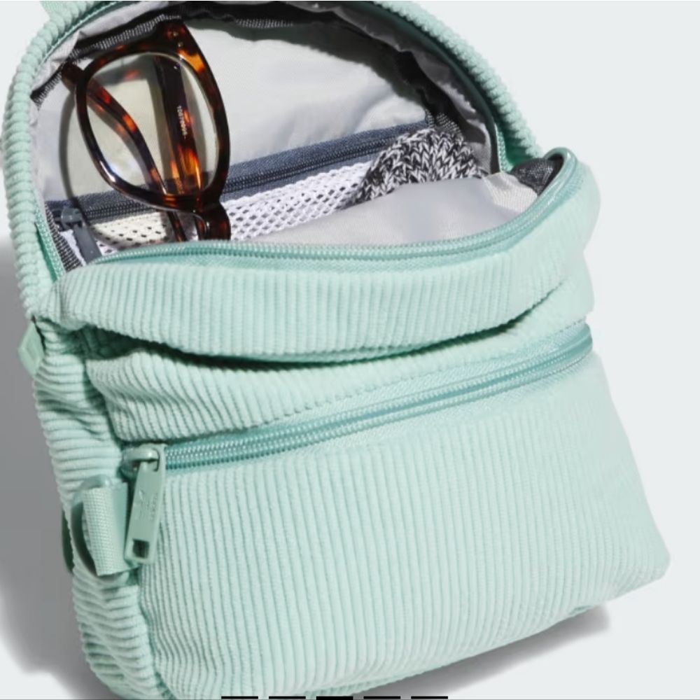 Adidas Trefoil 2.0 Curduroy Mini Backpack- Hazy Green - Picture 3 of 11